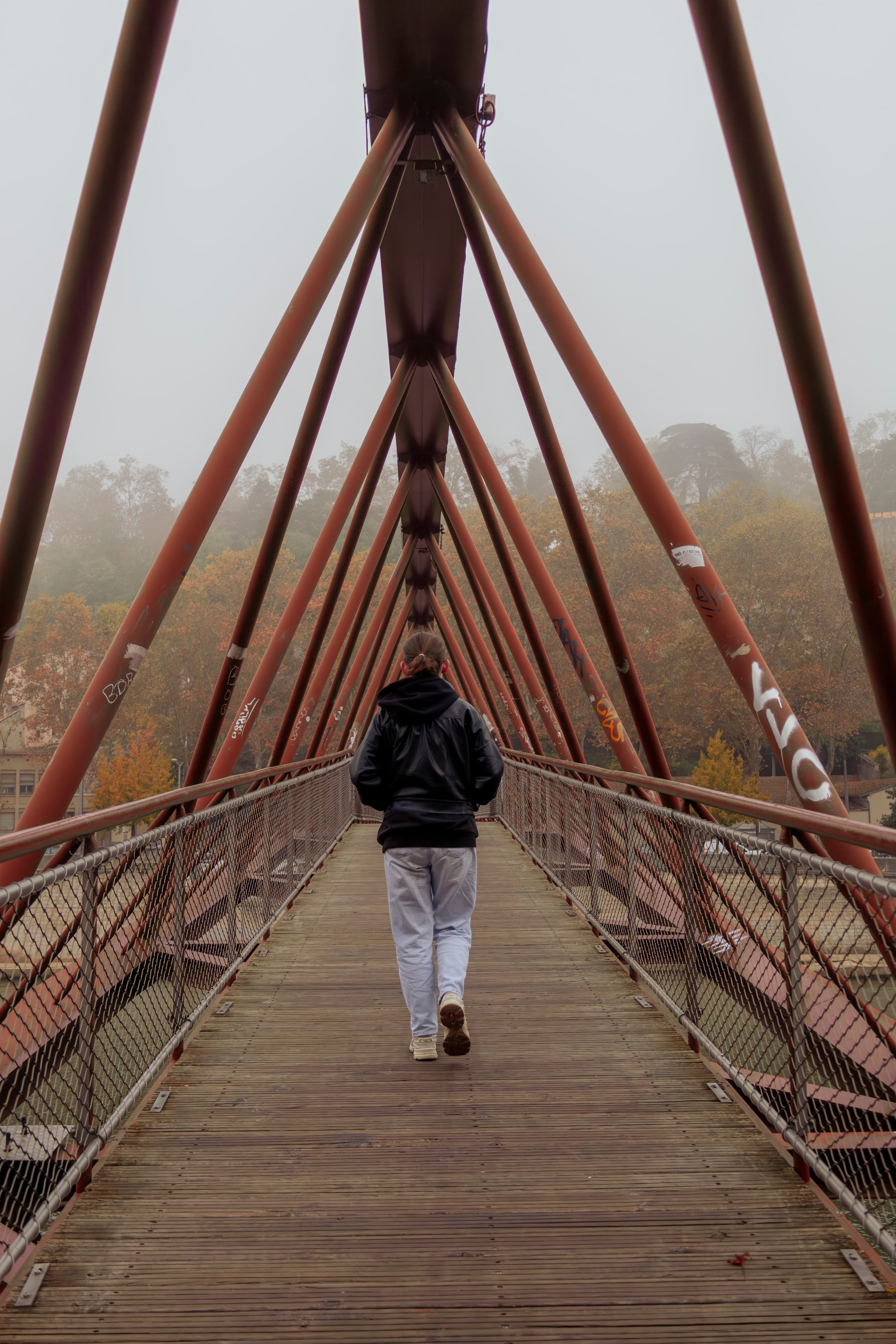Florence -  Pont rouge de dos